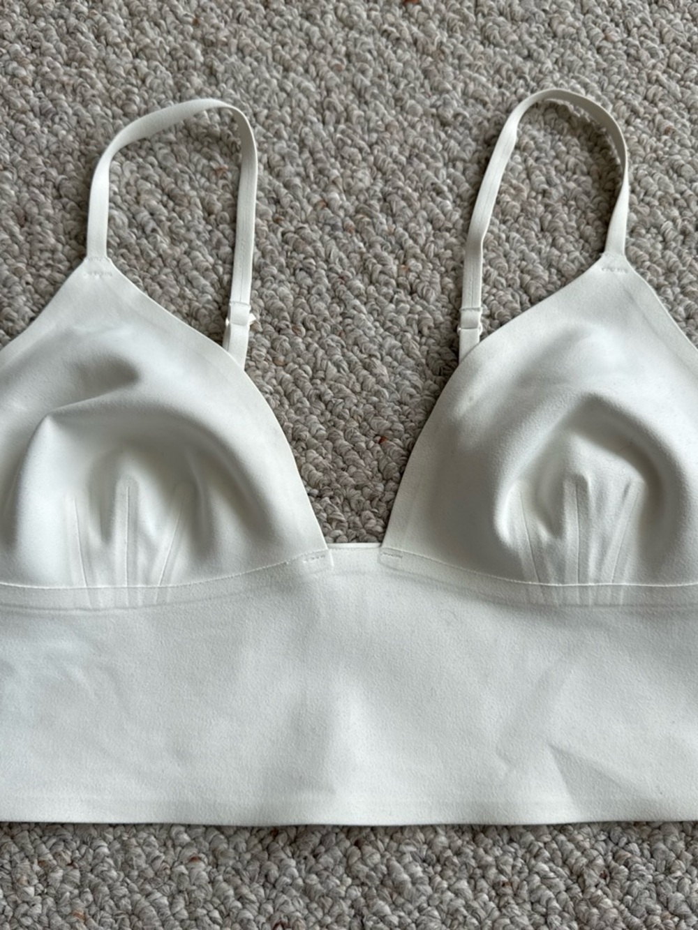Free People White Longline Bralette with Seam Detailing